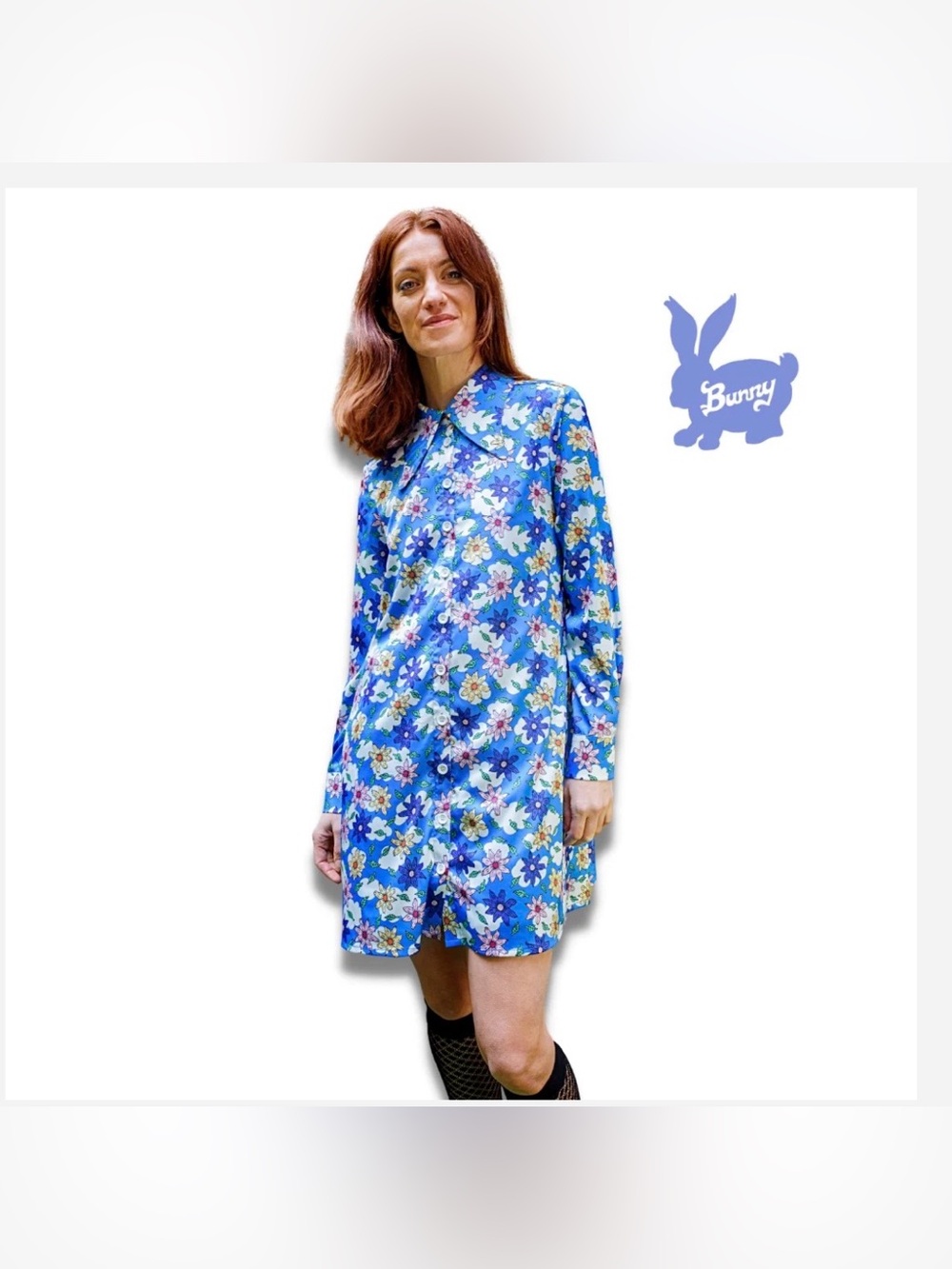 Bunny brand Blue Floral Button-Front Dress